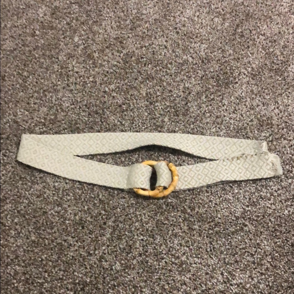 Chic Cream Belt with Gold Buckle